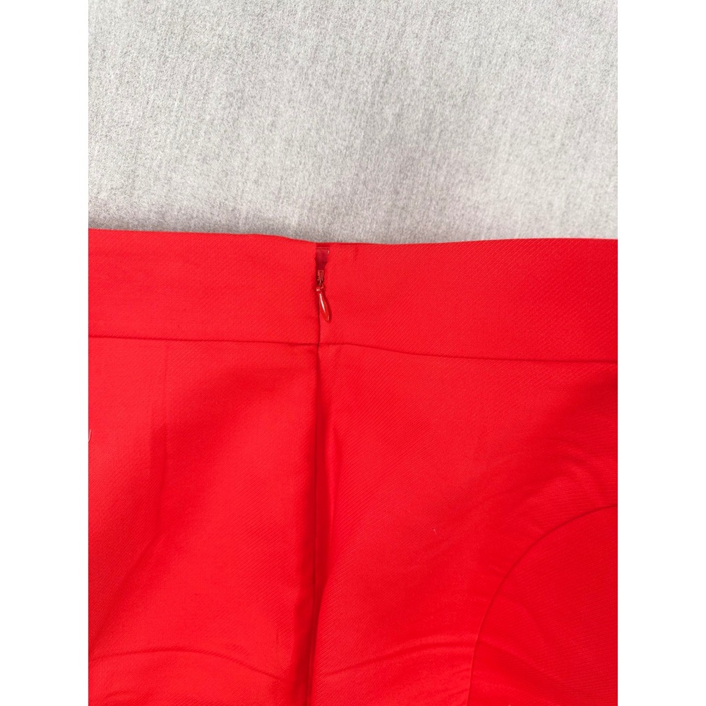 J.Crew Factory The Pencil Skirt Red Cotton Petite Size 4P A6661 - Picture 7 of 9